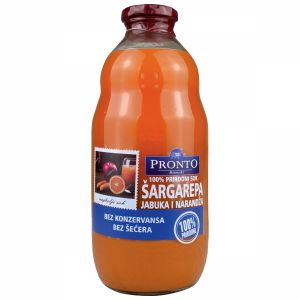 Pronto sok 큄argarepa, pomorand탑a i jabuka 1l - 100% prirodno